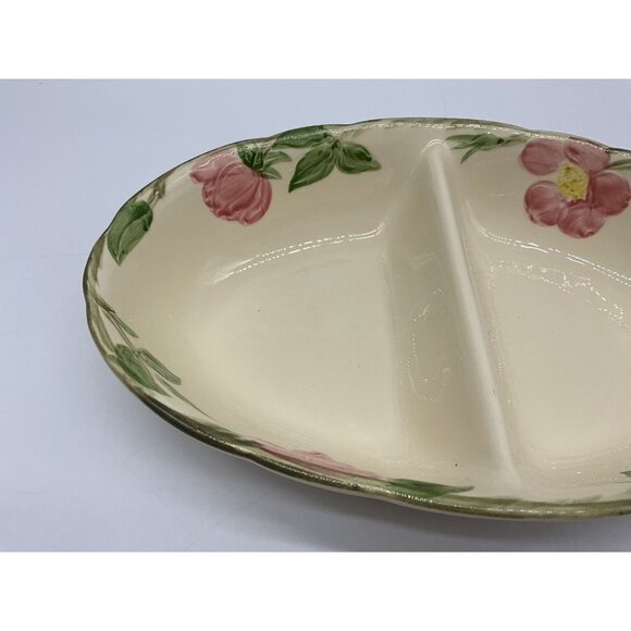 Desert Rose Divided Vegetable Dish from Franciscian Earthernware Vintage 1970s - Picture 7 of 15